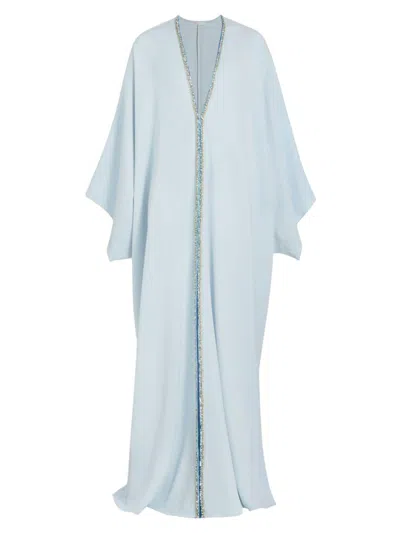 Reem Acra Women's Embellished Caftan Gown In Ice Blue
