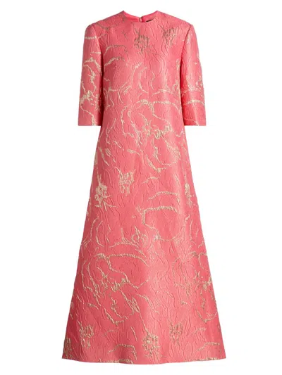 Reem Acra Women's Petals, Spice, & Whispers Of Plumage Textured Cloqué Tailored-fit Caftan In Multi