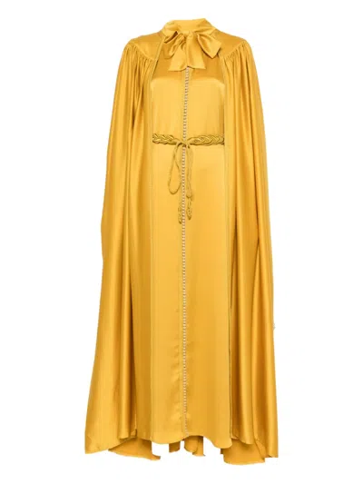 Reem Al Dhaheri Detail-embroidered Kaftan Set In Yellow