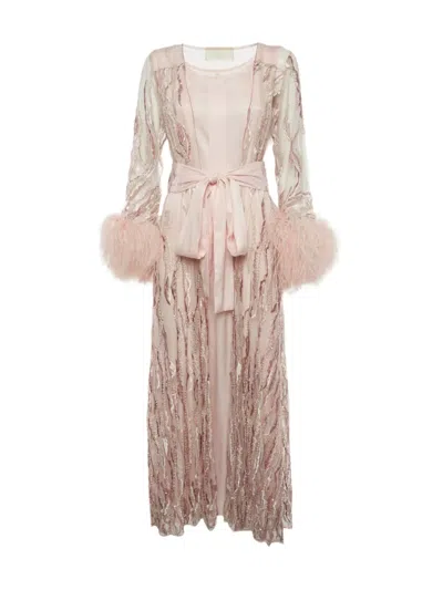 Pre-owned Reem Al Dhaheri Embellished-detail Kaftan In Pink