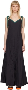 Reese Cooper Black Asymmetric Midi Dress In Black