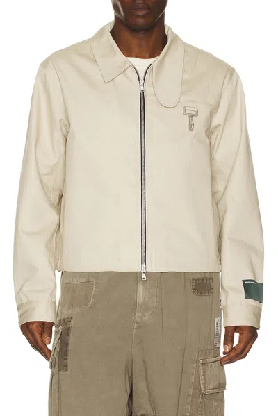 Reese Cooper Cotton Herringbone Work Jacket In Neutral