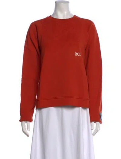 Pre-owned Reese Cooper Crew Neck Long Sleeve Sweatshirt In Orange