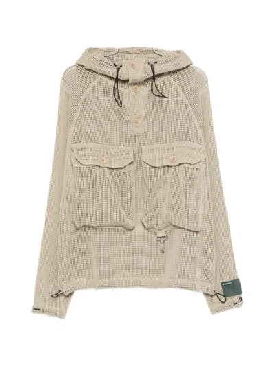 Reese Cooper Crochet Hooded Jacket In Neutral