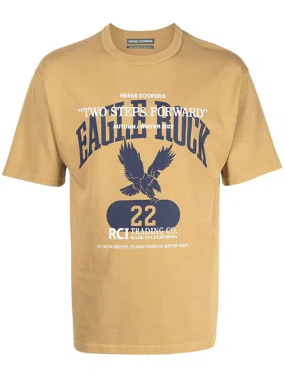 Reese Cooper Tsf Camel Logo-print Cotton T-shirt In Beige