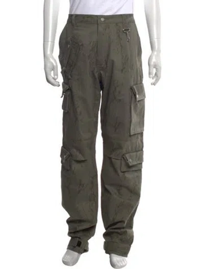 Pre-owned Reese Cooper Graphic Print Cargo Pants In Green