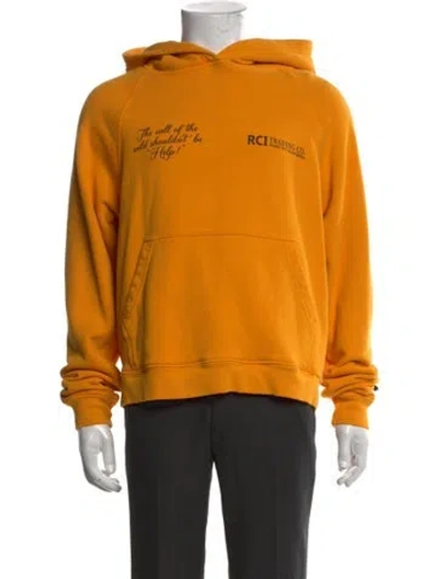 Pre-owned Reese Cooper Graphic Print Crew Neck Hoodie In Yellow