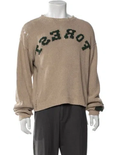 Pre-owned Reese Cooper Graphic Print Crew Neck Pullover In Neutrals