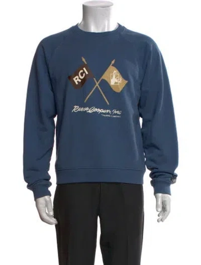 Pre-owned Reese Cooper Graphic Print Crew Neck Sweatshirt In Blue