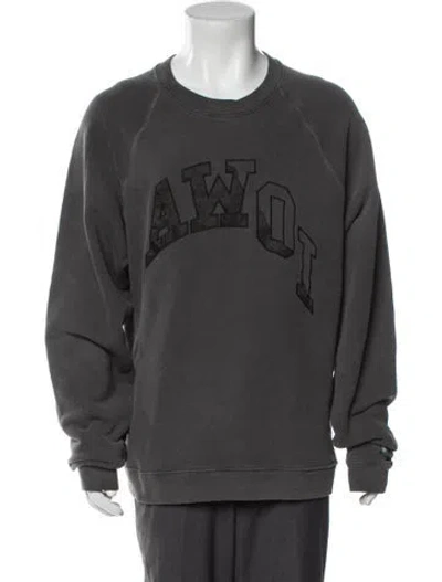 Pre-owned Reese Cooper Graphic Print Crew Neck Sweatshirt In Gray