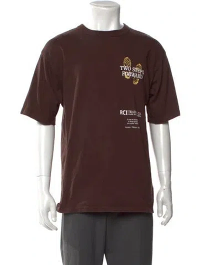 Pre-owned Reese Cooper Graphic Print Crew Neck T-shirt In Brown