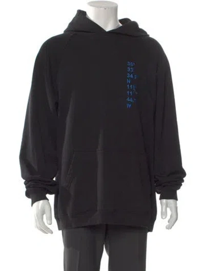 Pre-owned Reese Cooper Graphic Print V-neck Hoodie In Black