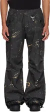 Reese Cooper Green Cotton Ripstop Wide Leg Cargo Pants In Multi