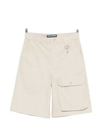 Reese Cooper Herringbone Cargo Shorts In Neutral