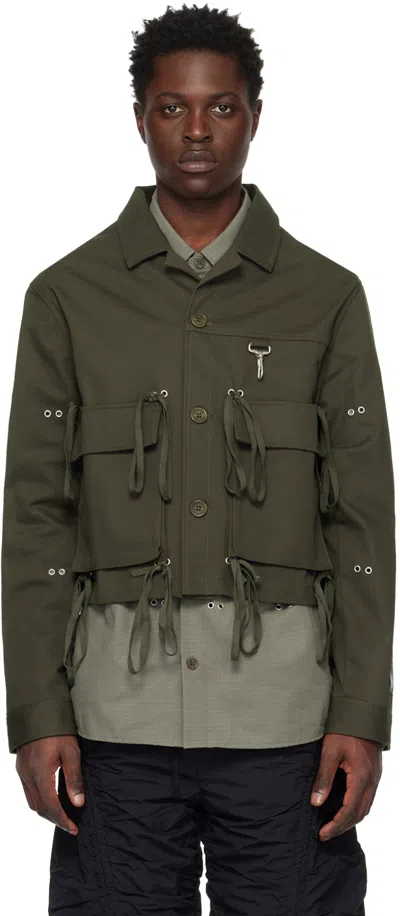Reese Cooper Khaki Modular Pocket Jacket In Olive