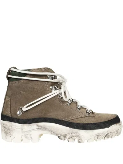 Reese Cooper Lace-up Boots In Green