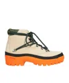 Reese Cooper Leather Lace-up Boots In Nude