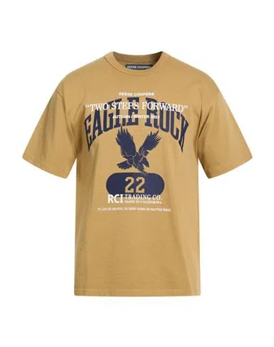 Reese Cooper Man T-shirt Mustard Size M Cotton In Brown