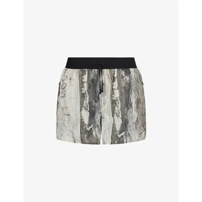 Reese Cooper Mens Tree Bark Griffith Graphic-print Woven Running Shorts Xl In Black