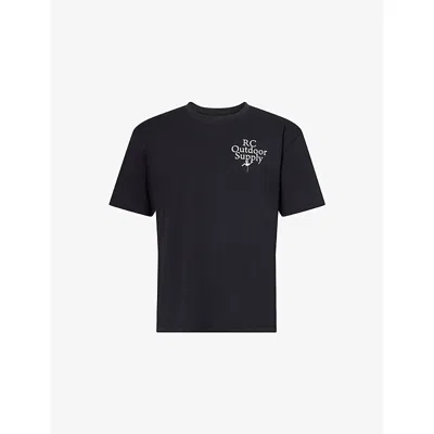 Reese Cooper Mens Black Outdoors Ropes Text-print Cotton-jersey T-shirt Xl In Blue
