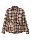 Reese Cooper Plaid Multi-pocket Shirt In Brown