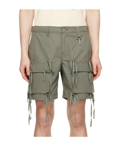 Reese Cooper Ripstop-texture Cotton Cargo Shorts In Gray