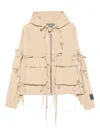 Reese Cooper Strap-detail Hooded Jacket In Neutral