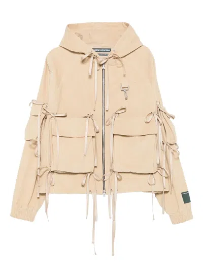Reese Cooper Strap-detail Hooded Jacket In Neutral