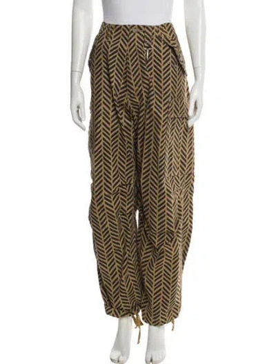 Pre-owned Reese Cooper Striped Straight Leg Pants In Multi