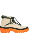 Reese Cooper Leather Lace-up Boots In Neutral