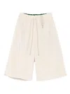 Reese Cooper Wide-leg Fleece-texture Shorts In Neutral