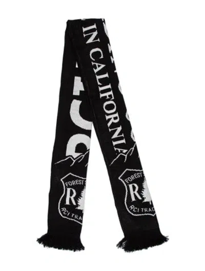 Pre-owned Reese Cooper Wool Printed Scarf In Black
