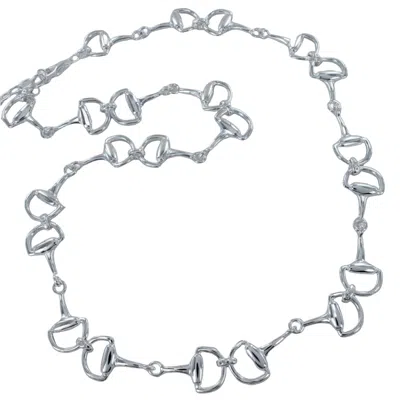 Reeves & Reeves Women's Classic Large Sterling Silver Statement Snaffle Necklace In Metallic