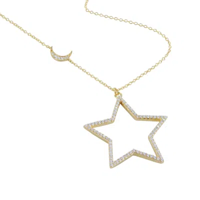 Reeves & Reeves Women's Gold Plate Pavé Estrella Necklace