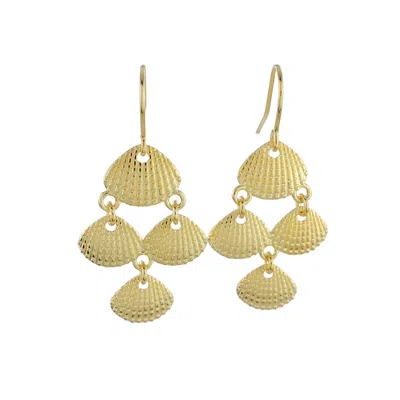 Reeves & Reeves Women's Gold Scallop Shell Waterfall Earrings