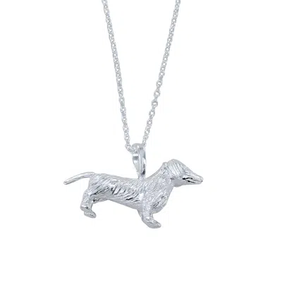 Reeves & Reeves Women's Large Sterling Silver Fergus The Dachshund Necklace In Metallic