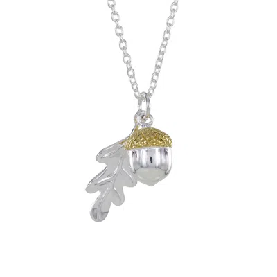 Reeves & Reeves Women's Silver / Gold Oak Leaf And Acorn Sterling Silver And Gold Plated Necklace In Metallic