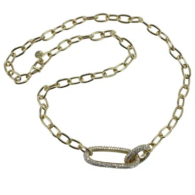 Reeves & Reeves Women's Silver / Gold Sparkly Gold Plate Paperclip Statement Necklace In Metallic
