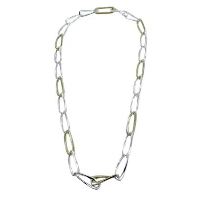 Reeves & Reeves Women's Silver / Gold Two Tone Twisted Paperclip Necklace In Metallic