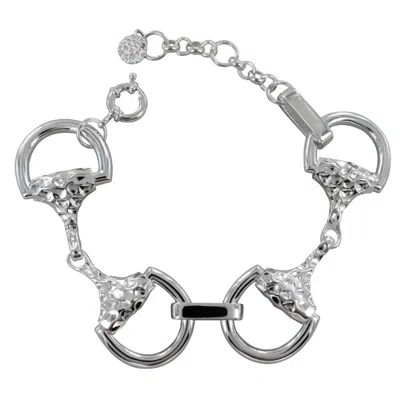 Reeves & Reeves Women's Silver Supersized Snaffle Link Statement Bracelet In Metallic