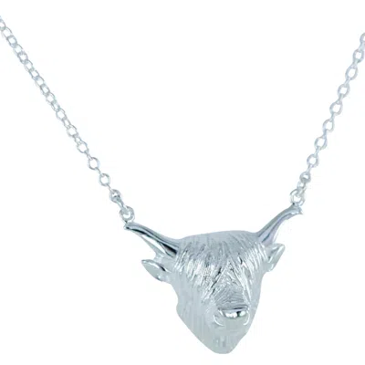 Reeves & Reeves Women's Sterling Silver Highland Cow Necklace In Metallic