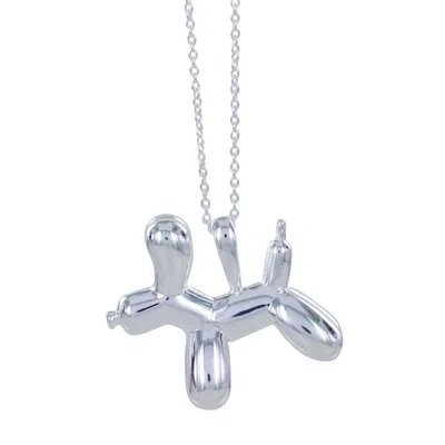 Reeves & Reeves Women's Sterling Silver Supersize Balloon Dog Necklace In Metallic