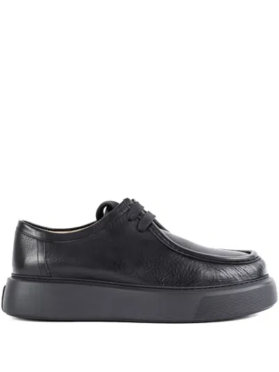 Referenc Grained-leather Platform Loafers In Black