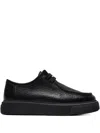 Referenc Round-toe Leather Lace-up Shoes In Black