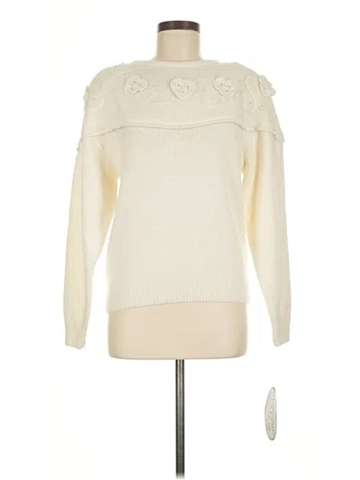 Pre-owned Reference Point Silk Pullover Sweater In White