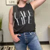 Refined Canvas Lake Life Tank Top In Black In Black