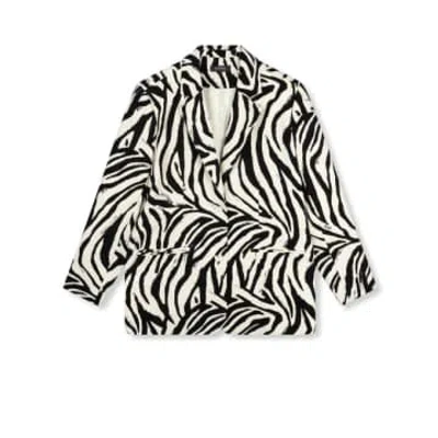 Refined Department | Bodi Woven Zebra Blazer In White