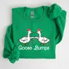 Refinery Number One Women's Goose Fist Bumps, Christmas Sweatshirt In Irish Bright Green In Green
