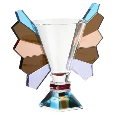 Pre-owned Reflections Copenhagen Amarillo Vase Hand-crafted, Fine Crystal In Transparent