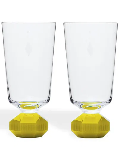 Reflections Copenhagen Clear Chelsea Tall Crystal Glass Set In Yellow